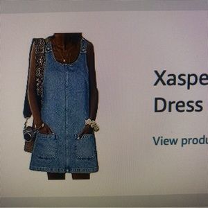 Denim Overall Dress for Women Casual Mini Sleeveless Jean Vintage Size XL (NWT)